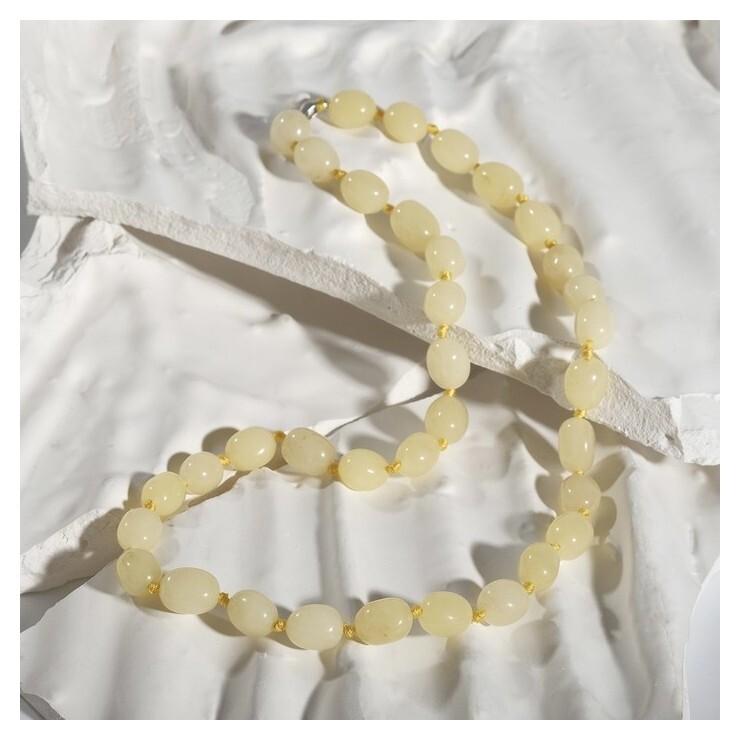 Бусы галтовка через узел "Кварц" под цитрин, окрашенный, цвет жёлтый, 46см  