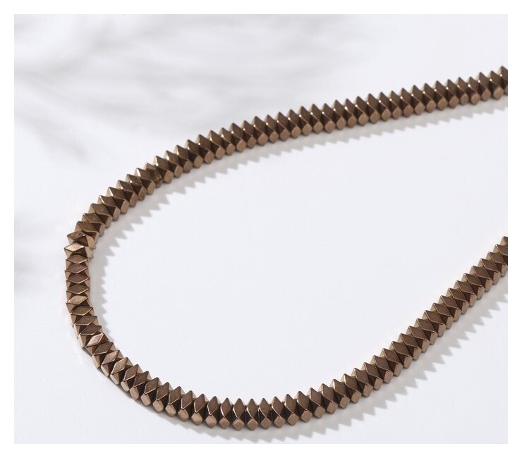 Бусины на нити "Гематит" рондель 4*1мм, цвет медный, 40см  