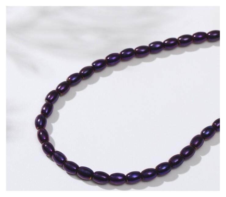 Бусины на нити "Гематит" рис 5*4мм, цвет фиолетовый, 40см  