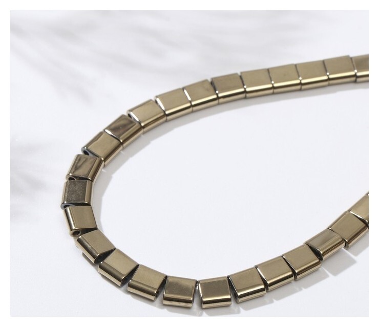 Бусины на нити "Гематит" квадраты крупные 5*5мм, цвет золото, 40см 