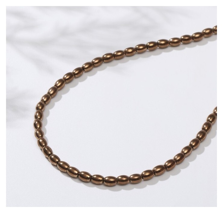 Бусины на нити "Гематит" рис 5*4мм, цвет светлое золото, 40см 