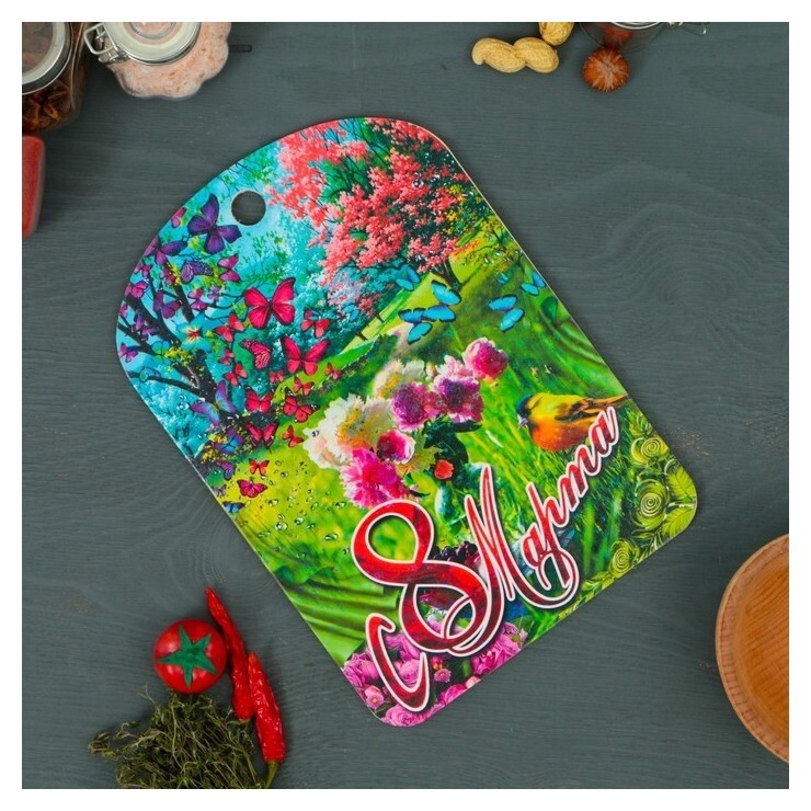 Доска разделочная большая «8 марта № 7», 19,5×27,5 см Дарим красиво