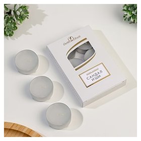 Набор свечей чайных ароматизированных "Сандал и ши", 6 шт, 12 гр Омский свечной завод