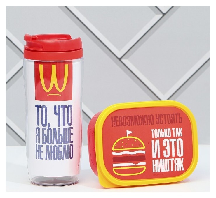 Подарочный набор «Импортозамещение»: термостакан 350 мл., ланч-бокс 500 мл FoodVibes