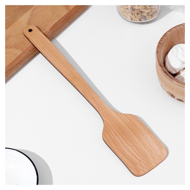 Лопатка кухонная деревянная с защитным масляным покрытием
