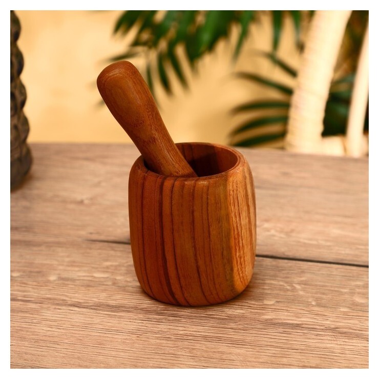 Ступка с пестиком, тиковое дерево  