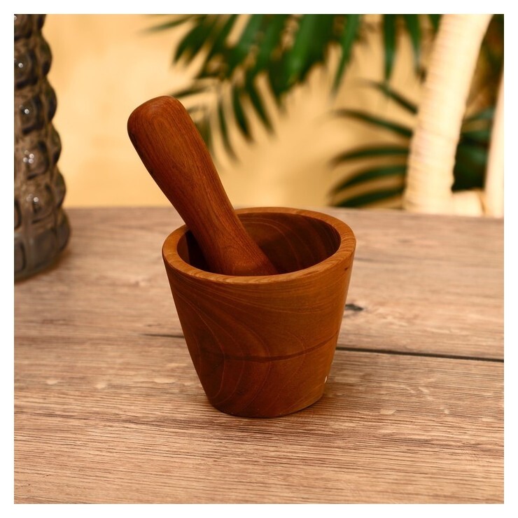 Ступка с пестиком, тиковое дерево  