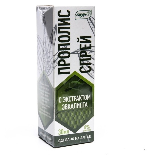 Прополис-спрей «Эльзам» с эвкалиптом при простуде, природный антисептик, 30 мл Эльзам