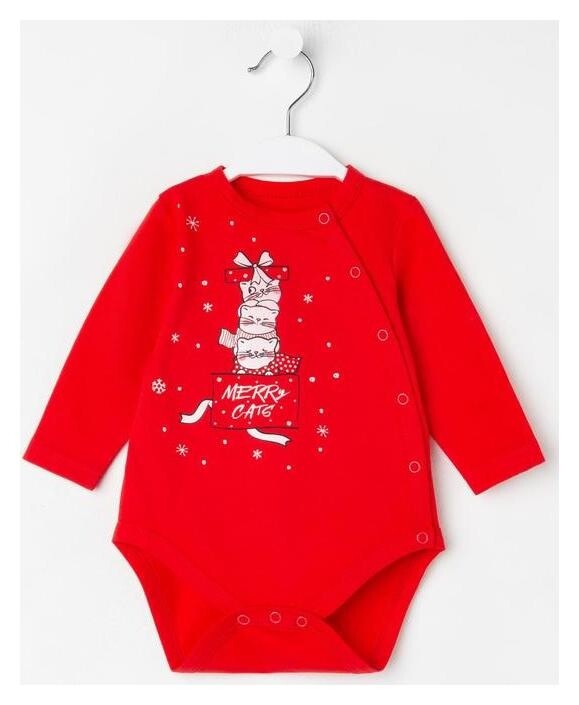 Боди детское, цвет красный, рост 68 см  Luneva