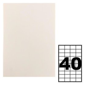 Этикетки А4 самоклеящиеся 50 листов, 80 г/м, на листе 40 этикеток, размер: 48,5*25,4 мм, белые Calligrata