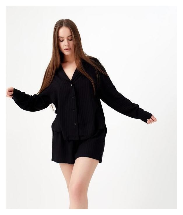 Пижама (Шорты, жакет) Kaftan, чёрный, р.40-42  Kaftan