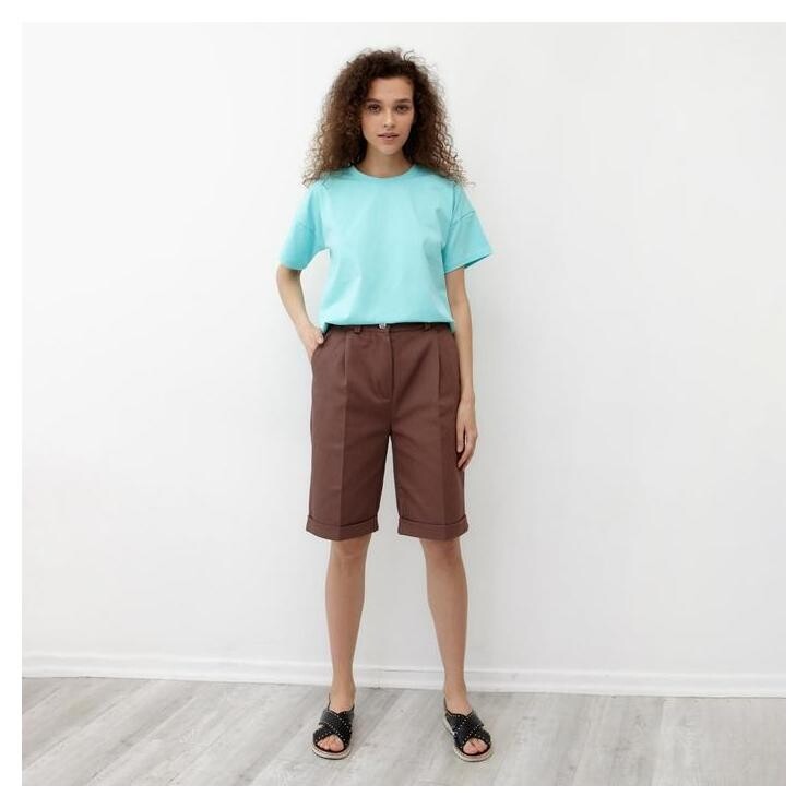 Футболка женская Basic Line, цвет голубой, р-р 48  Minaku