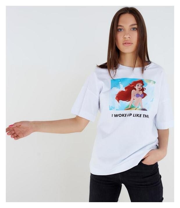 Футболка «Русалочка» принцессы Oversize, цвет белый  