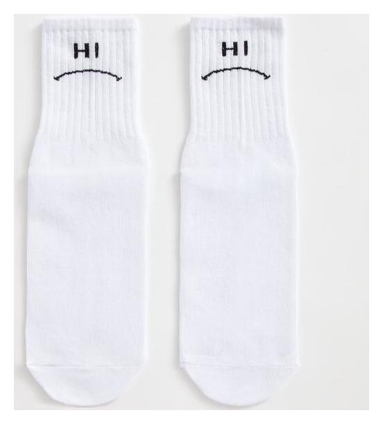 Носки Minaku «Hi-bye», цвет белый, размер 38-39 (25 см)  Minaku
