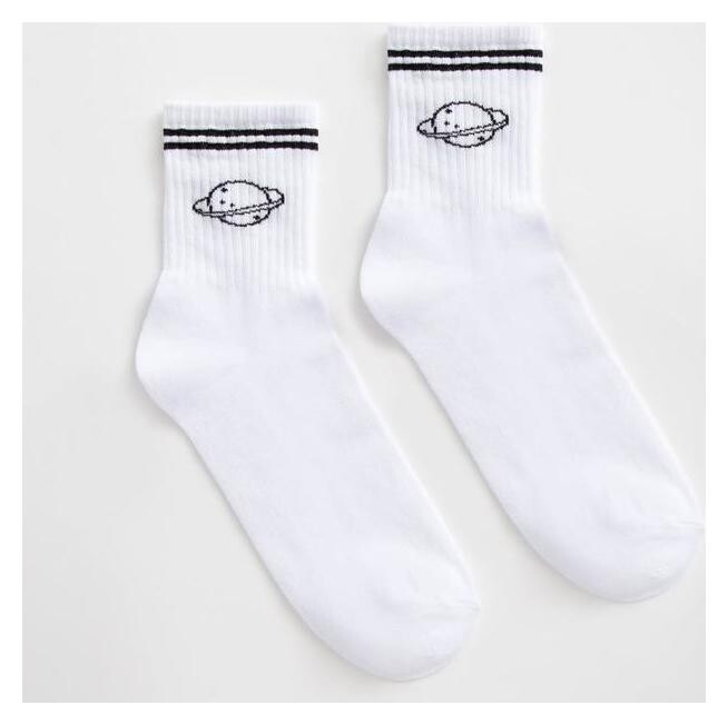Носки Minaku «Планета», цвет белый, размер 38-39 (25 см)  Minaku