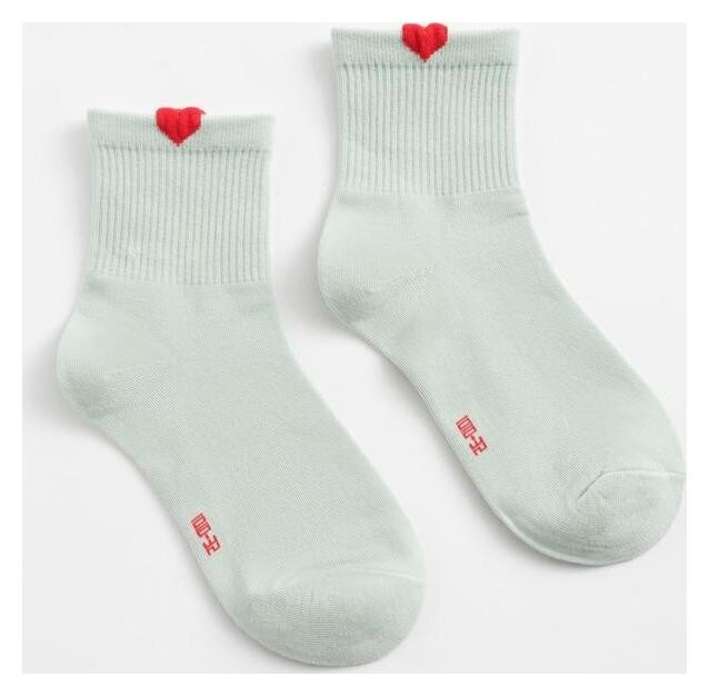 Носки женские Minaku «Сердечки», цвет мятный, размер 36-39 (23-25 см)  Minaku