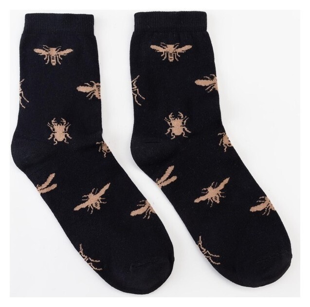 Носки Minaku «Насекомые», цвет чёрный, размер 40-41 (27 см) Minaku