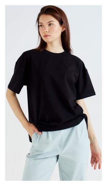 Футболка женская Minaku: оversize, цвет чёрный, р-р 50  Minaku