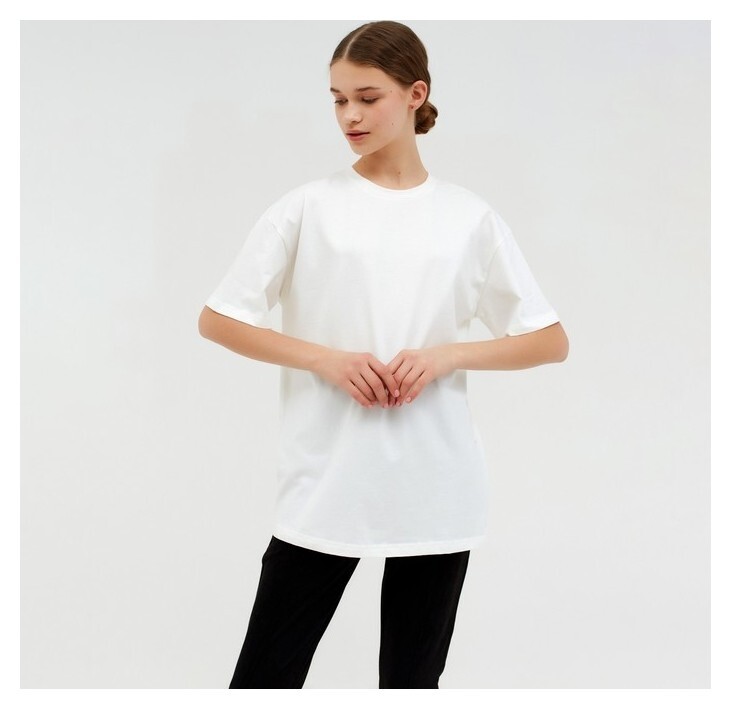 Футболка женская Minaku: оversize, цвет экрю, р-р 52  Minaku