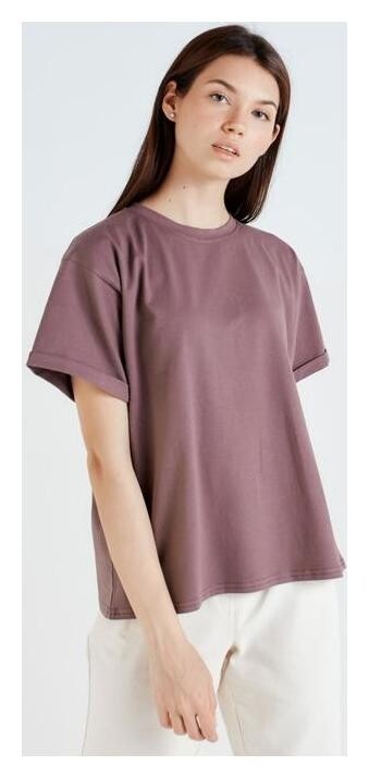 Футболка женская Minaku: Basic Line цвет коричневый, р-р 48  Minaku