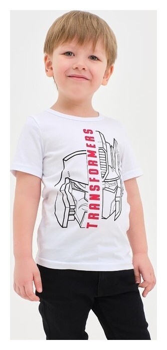 Футболка детская "Transformers", рост 86-92, белый Kaftan