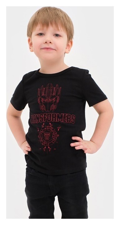 Футболка детская "Transformers", рост 86-92, чёрный  Kaftan