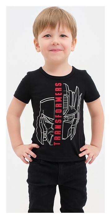 Футболка детская "Transformers", рост 86-92, чёрный  Kaftan