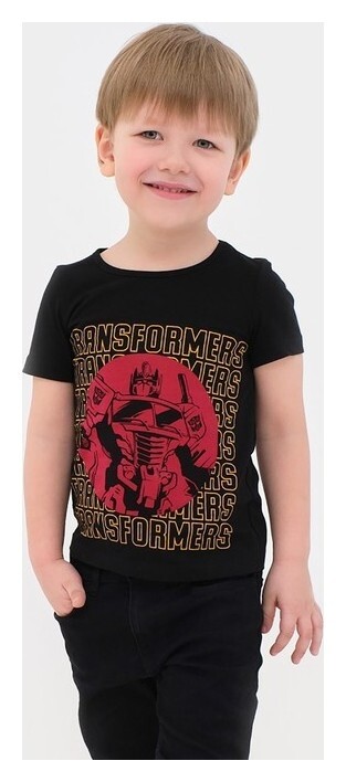 Футболка детская "Transformers", рост 86-92, чёрный  Kaftan