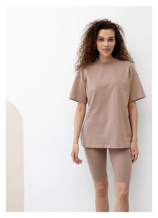 Футболка женская Minaku: оversize, цвет коричневый, р-р 54  Minaku