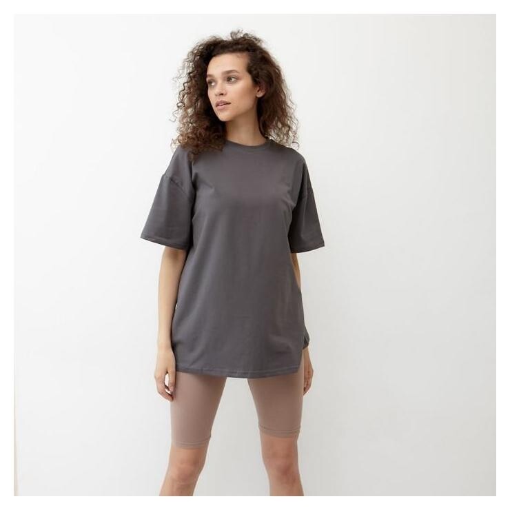 Футболка женская Minaku: оversize, цвет графитовый, р-р 50  Minaku
