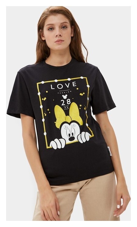 Футболка "Love" минни маус, чёрный  