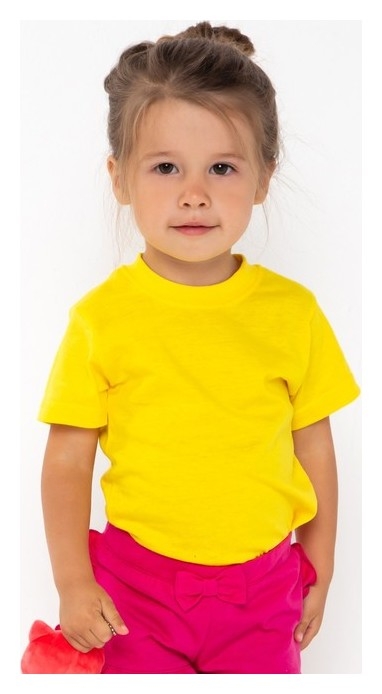 Футболка детская, цвет жёлтый, рост 128 см