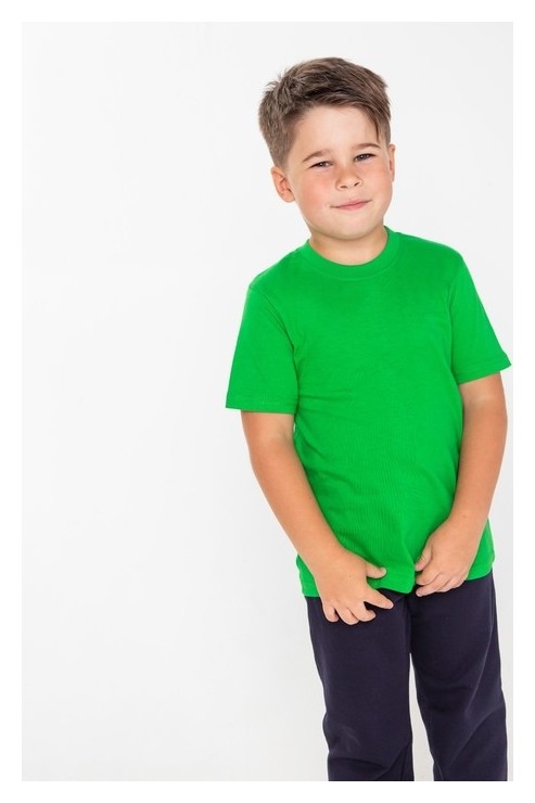 Футболка детская, цвет зелёный, рост 134 см