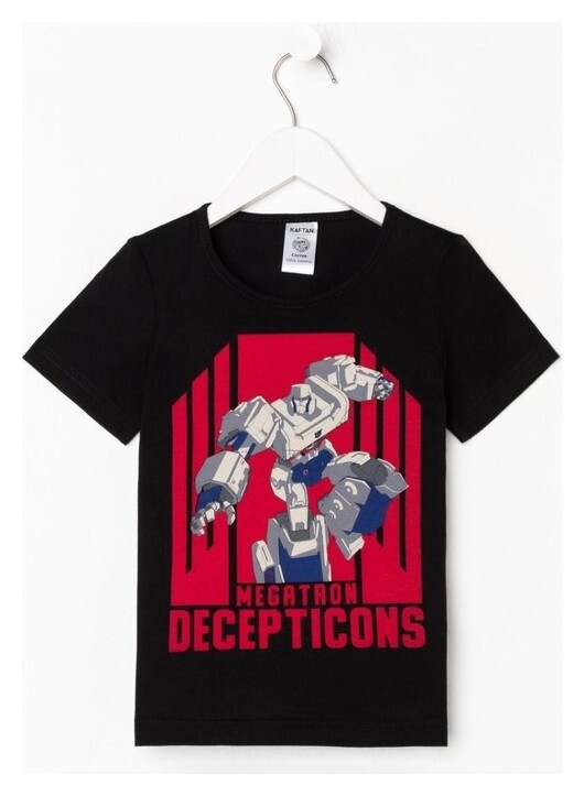 Футболка детская "Decepticons", Transformers, рост 86-92, чёрный  Kaftan