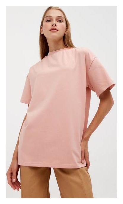 Футболка женская Minaku: оversize, цвет бежевый, р-р 52  Minaku