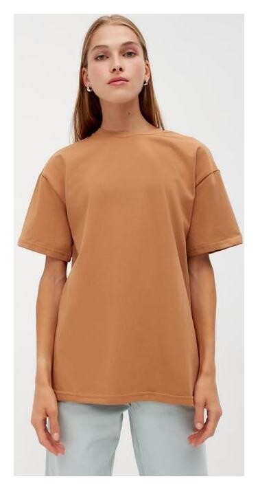 Футболка женская Minaku: оversize, цвет песочный, р-р 46 Minaku