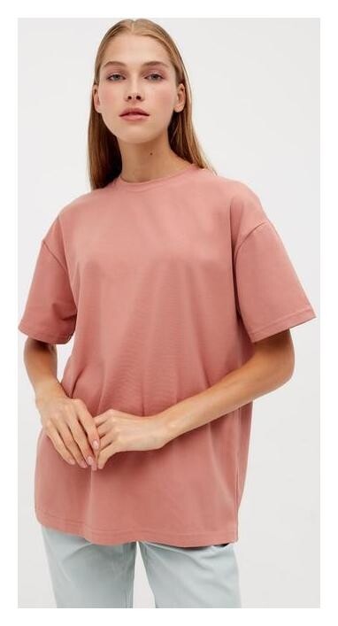 Футболка женская Minaku: оversize, цвет пыльно-розовый, р-р 52  Minaku