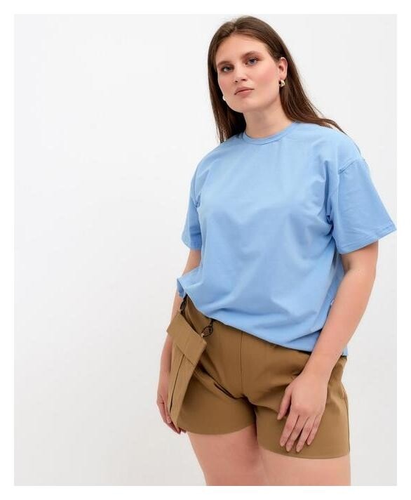 Футболка женская Minaku: оversize, цвет голубой, р-р 50  Minaku