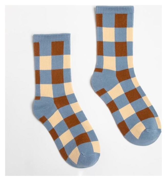 Носки Minaku цвет синий/бежевый, размер 36-41 (23-27 см)  Minaku