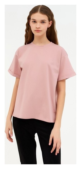 Футболка женская Minaku: Basic Line цвет сухая роза, размер 42  Minaku