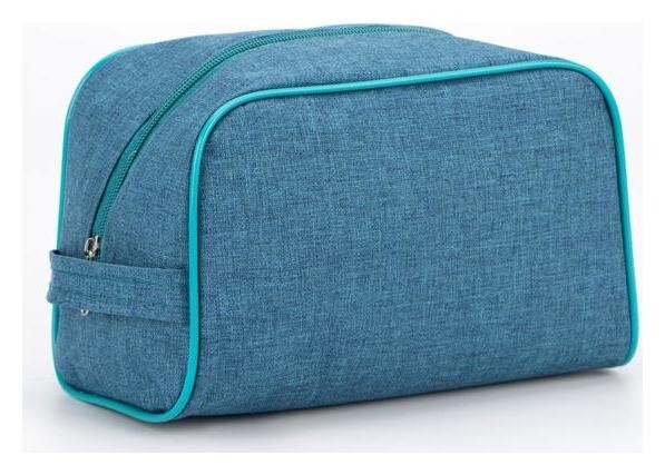 Косметичка на молнии, с подкладом, цвет бирюзовый  Бако Текстиль