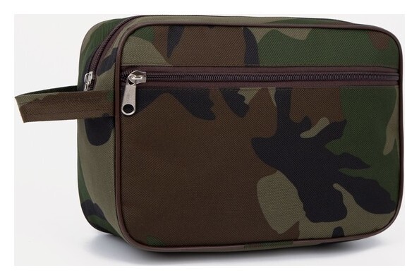 Косметичка на молнии, с подкладом, наружный карман, цвет камуфляж  Бако Текстиль