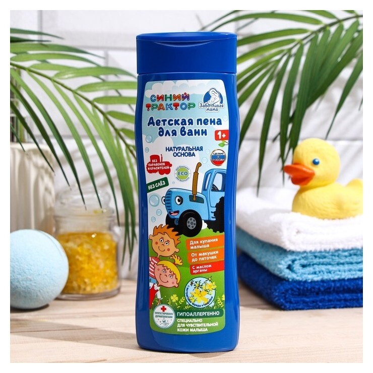 Детская пена для ванн "Синий трактор" с маслом арганы  Mattel