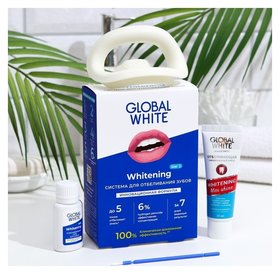 Комплекс для интенсивного отбеливания зубов Global White, гель 15 мл, зубная паста 30 мл Global White