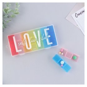 Таблетница-органайзер «Love», 7 контейнеров по 3 секции, разноцветные 
