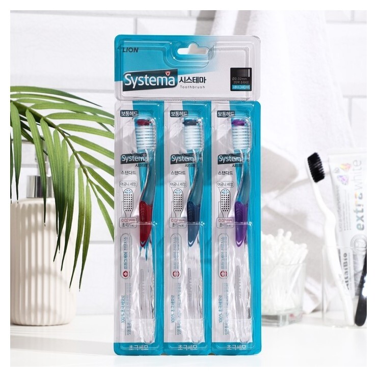 Зубная щетка Dentor System стандартная, 3 шт. CJ Lion