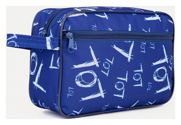 Косметичка на молнии, наружный карман, цвет синий  Бако Текстиль