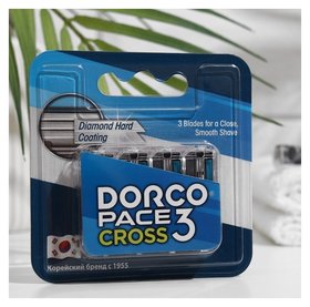 Сменные кассеты для бритья Cross 3, 3 лезвия с увлажняющей полоской, 4 шт. Dorco