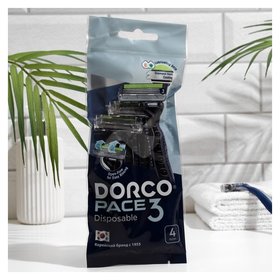 Станок для бритья одноразовый Dorco Pace3 TRC 200, 3 лезвия, увлажняющая полоска, 4 шт. Dorco