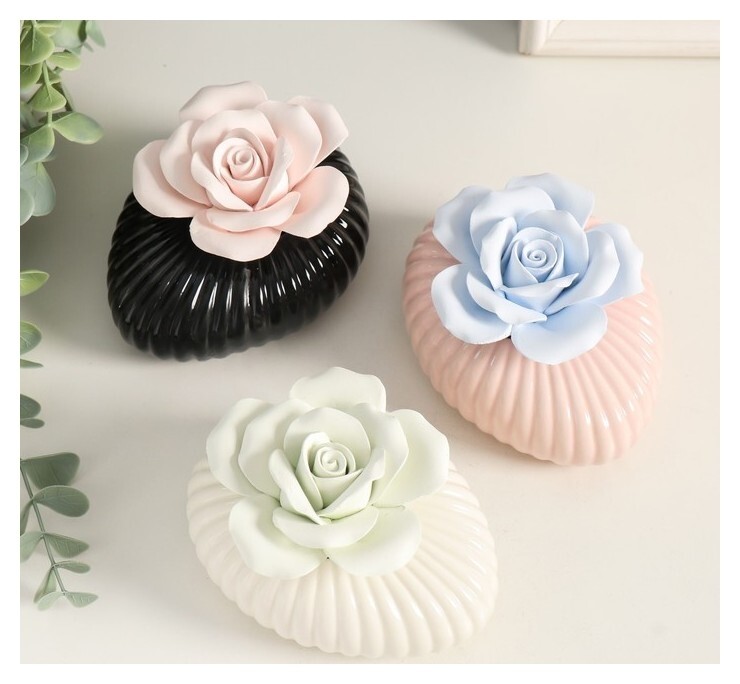 Аромадиффузор керамика "Роза" овал неправильный 6,5х11х8 см  